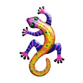 1Pc Geckos Inspiration Wall Art, Metal Colorful 3D Iron Hanging Wall Art Decor Ornaments, For Living Room Patio Balcony Fence Home Decor (6*8inch