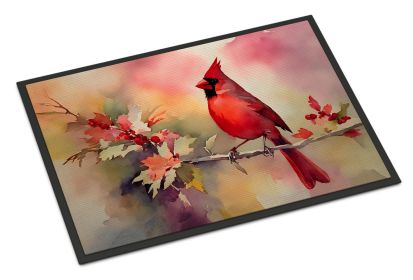 NEW Cardinal Doormat Front Door Mat Indoor Outdoor Rugs for Entryway, Non Slip Washable Low Pile, 18H X 27W