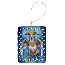 Greyhound My Angel Porcelain Ornament Christmas Tree Hanging Decorations for Home Christmas Holiday, Rectangle, Gift, Multicolor