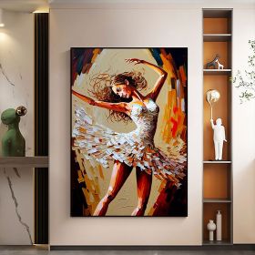 Hand Painted Oil Painting Abstract Dancer Oil Painting On Canvas Large Wall Art Original White Ballet Painting Boho Wall Decor Custom Painting Li (style: 01, size: 150x220cm)