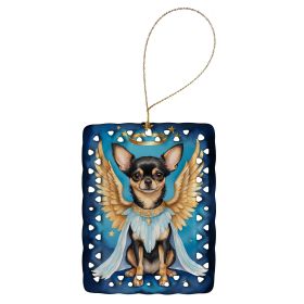 Chihuahua My Angel Porcelain Ornament Christmas Tree Hanging Decorations for Home Christmas Holiday, Rectangle, Gift, Multicolor (Default: Default)
